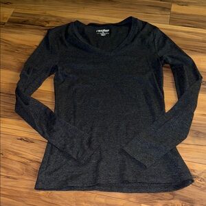 Old Navy Women's Charcoal Long Sleeve V-Neck Top